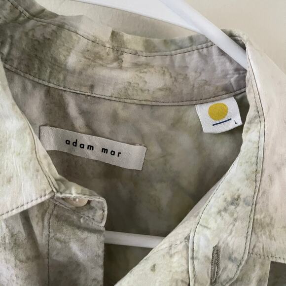 Adam Mar Mens Casual Short Sleeve Shirt Mens Large Wash Print Basic Cotton - Picture 3 of 6